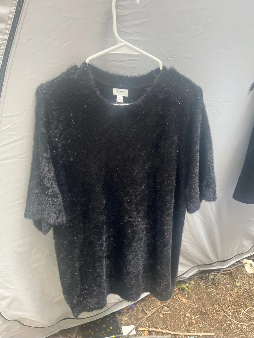J. Crew Black Fuzzy Crewneck Sweater